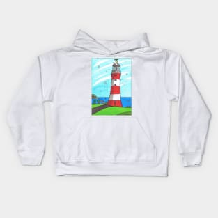 Plymouth Hoe Lighthouse Kids Hoodie